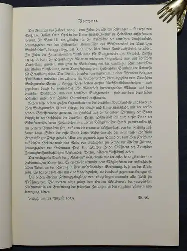 Die Relation des Jahres 1609 - Walter Schöne - Faksimile 1940