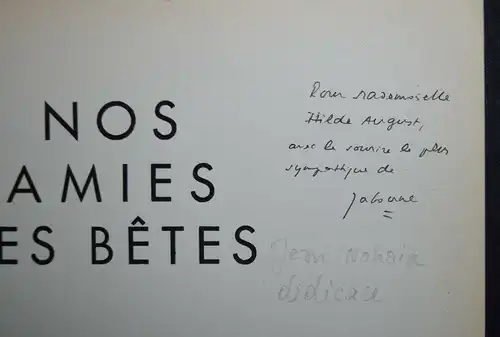 Kertesz, Nos amies les betes SIGNIERT WIDMUNGSEXEMPLAR TIERPHOTOGRAPHIE TIERE