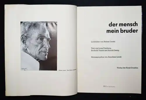 Lerski, der mensch – mein bruder Verlag der Kunst 1958 Lichtbilder von H. Lerski