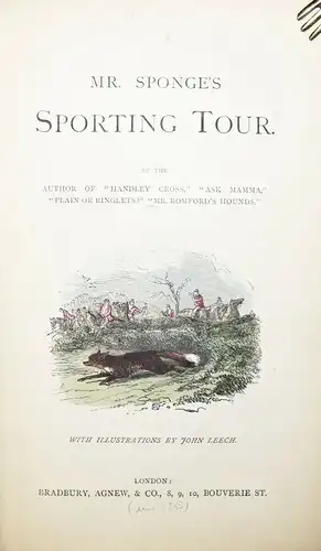 Surtees, Mr. Sponge’s Sporting tour HUMOR SATIRE HORSE - HORSES - PFERDE - JAGD