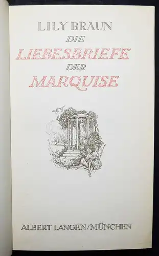 Braun, Die Liebesbriefe der Marquise - 1912 PERGAMENT-EINBAND PERGAMENTEINBAND