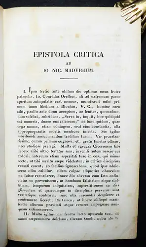 Cicero, M. Tullii Ciceronis Orator Brutus - 1830 - ALTPHILOLOGIE - ANTIKE