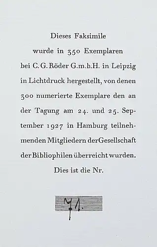 Schlaf, Dichtungen NUMMERIERT Eines von 350 Exemplaren FAKSIMILE