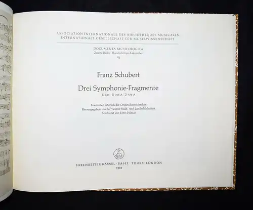 Schubert, Drei Symphonie-Fragmente - FAKSIMILE - Eines von 400 Exemplaren