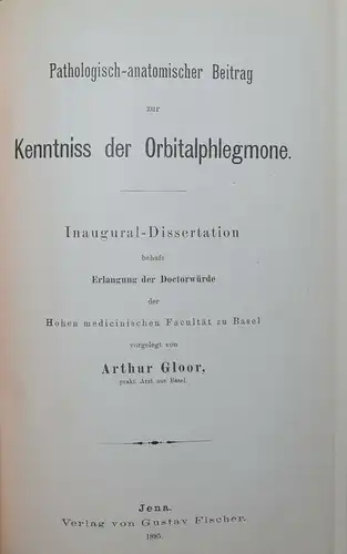 OPHTHALMOLOGIE – BASLER ARBEITEN - AUGENKRANKHEITEN - AUGENHEILKUNDE - 1889-1920