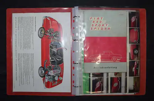 FIAT 850 Spider - Farb-Prospekt + Betriebsanleitung (1968) - AUTOMOBIL