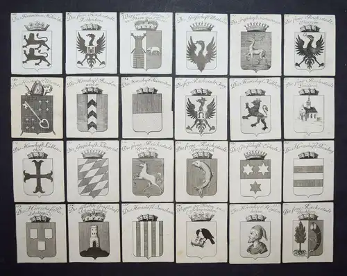 Dreyzehnte (bis) einundzwanzigste Wappen-Tafel GENEALOGIE WAPPEN HERALDIK