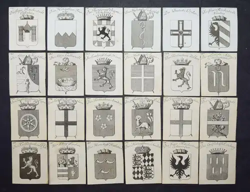 Dreyzehnte (bis) einundzwanzigste Wappen-Tafel GENEALOGIE WAPPEN HERALDIK