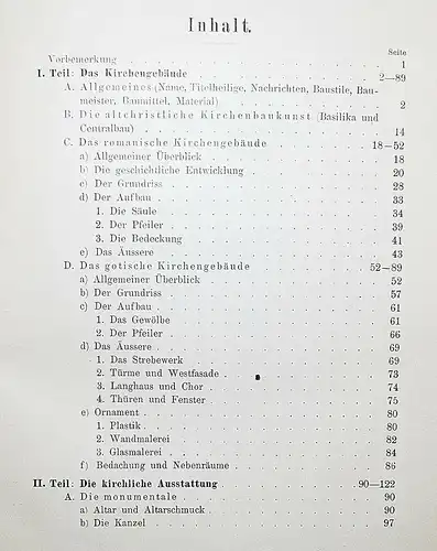 Otte, Archäologischer Katechismus - 1898 KIRCHEN KIRCHENBAU