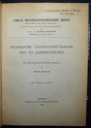 Mitius, Fränkische Lederschnittbände des XV. Jahrhunderts - 1909 - Einbände