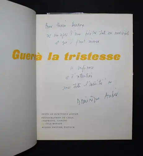 Morath – Aubier, Guerre à la tristesse (1955) SIGNIERT + 1 ORIG.-Photographie