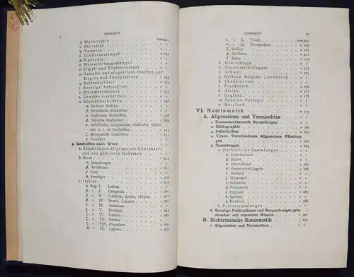 Mau, Katalog der Bibliothek... - Antike Archäologie Bibliographie Numismatik