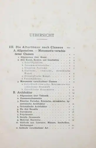 Mau, Katalog der Bibliothek... - Antike Archäologie Bibliographie Numismatik