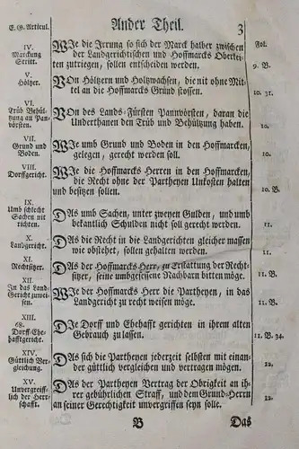 Summarischer Index Ueber die Landts-Freyheit - Bavarica - Bayern - 1765