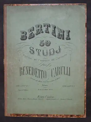 Enrico Bertini - 50 studi um 1862 - Erste Ausgabe