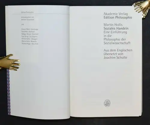 SOZIALES HANDELN - MARTIN HOLLIS - 1995 - SOZIALWISSENSCHAFTEN