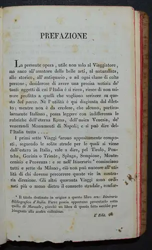 Lichtenthal, Manuale bibliografico del viaggiatore in Italia - 1830 bibliografia