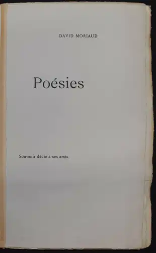 David Moriaud - Poesies 1899 Erste Ausgabe - 1/10 num Ex. Papier Hollande