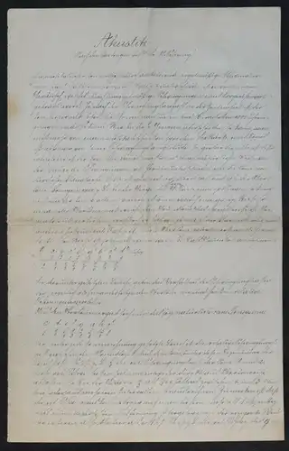 A. Schering, Akustik - Deutsche Handschrift auf Papier um 1910 Autographen