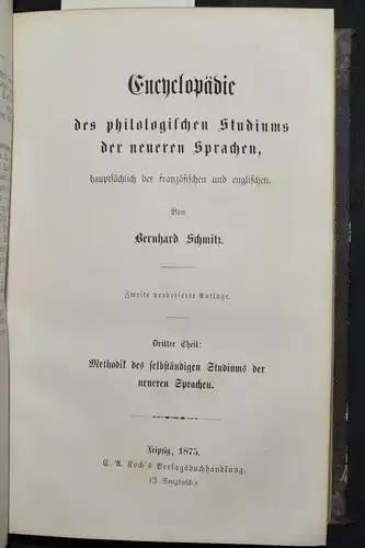 Encyclopädie des philologischen Studiums der neueren Sprachen  - Schmitz