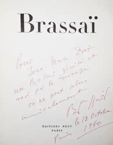 Brassai – Miller, Brassai 1952 FIRST EDITON SIGNIERT WIDMUNGSEXEMPLAR