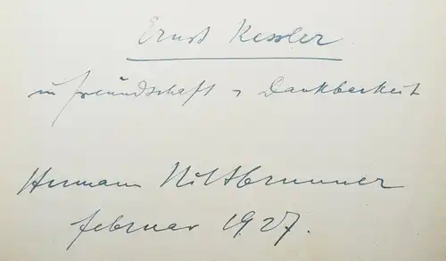 Mit eh. Widmung von Hermann Hiltbrunner - Das Fundament - Erstausgabe 1920