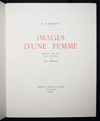 Verneuil, Images d’une femme 1931 - NUMMERIERT 1/1100 Ex. AKTFOTOGRAFIE 