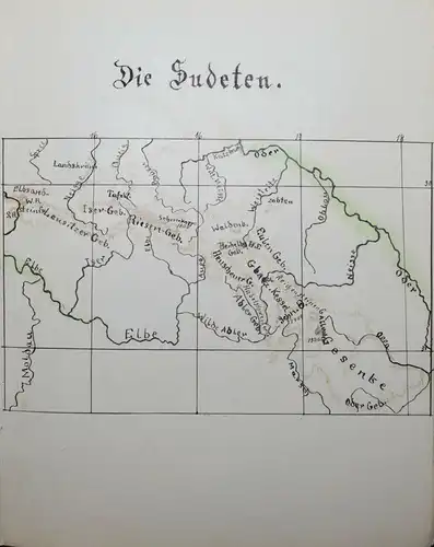 LASSEN - SCHULHEFT MIT 5 HANDGEZEICHNETEN FARBIGEN KARTEN - THÜRINGEN UM 1930