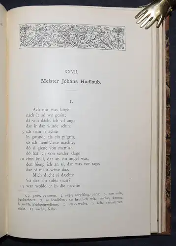 Bartsch - Die Schweizer Minnesänger.- 1886 - Minne - Schweiz