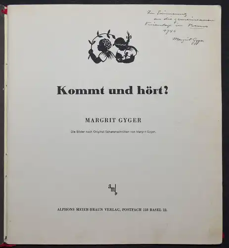 SCHATTENBILDER - EINZIGE AUSGABE  - SCHERENSCHNITTE - GYGER, KOMMT UND HÖRT ?