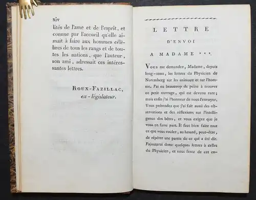 Leroy, Lettres philosophiques - 1802 - Endgültige erste Einzelausgabe