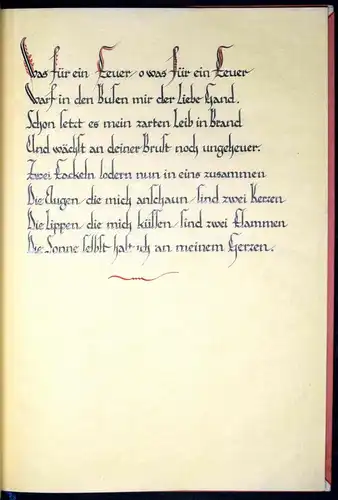 ORIGINAL-HANDSCHRIFT VON RICARDA HUCH -  LIEBESGEDICHTE KALLIGRAPHIE CALLIGRAPHY