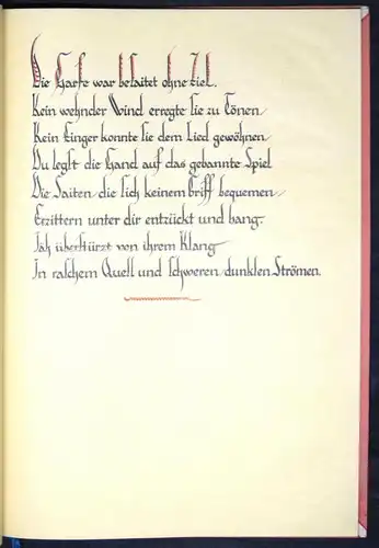 ORIGINAL-HANDSCHRIFT VON RICARDA HUCH -  LIEBESGEDICHTE KALLIGRAPHIE CALLIGRAPHY