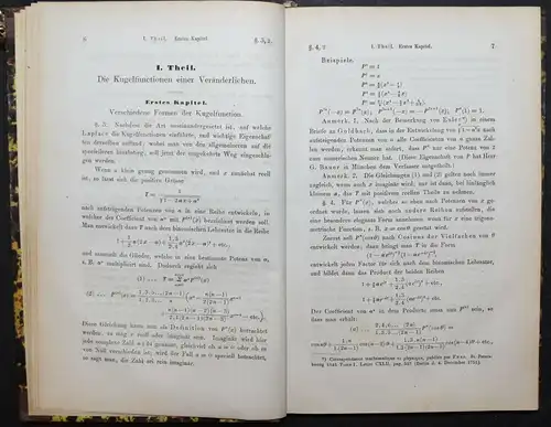 HEINE, HANDBUCH DER KUGELFUNCTIONEN MATHEMATIK 1861 SELTENE ERSTE AUSGABE