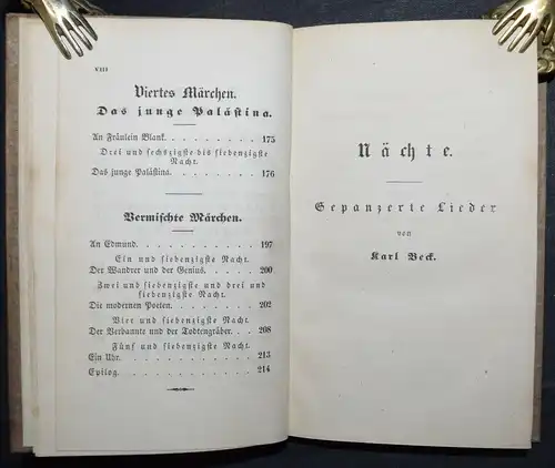 KARL BECK - NÄCHTE - 1838 - ERSTAUSGABE - ERSTLINGSWERKES - LEIPZIG - VORMÄRZ