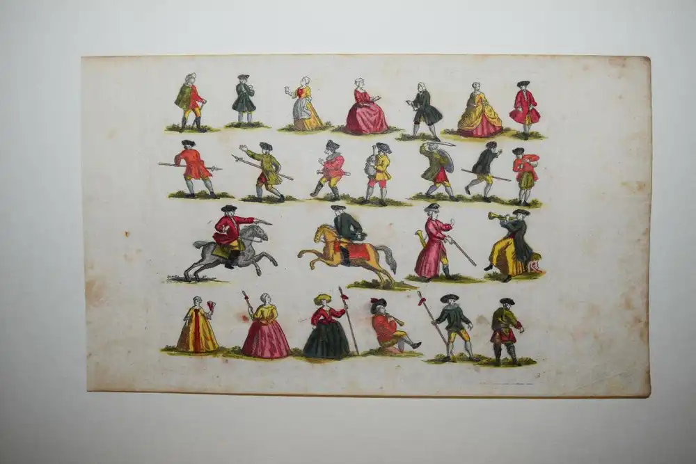 Bilderbogen 1750 - KOLORIERTE KUPERSTICHE– Nürnberger Bilderbogen 2