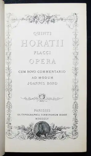 Horaz - Horatius -Opera 1855 ALBUMINABZÜGE MAROQUINEINBAND ANTIKE ALTPHILOLOGIE