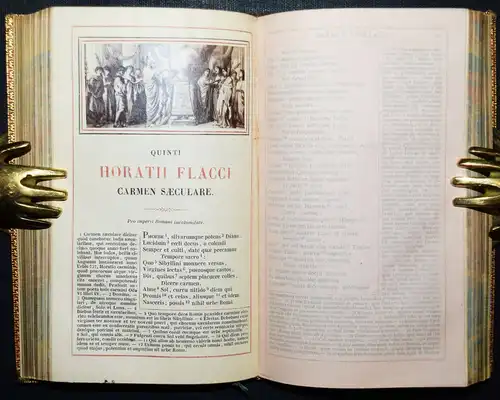 Horaz - Horatius -Opera 1855 ALBUMINABZÜGE MAROQUINEINBAND ANTIKE ALTPHILOLOGIE