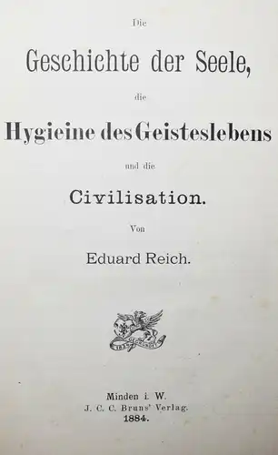 Reich, Die Geschichte der Seele, die Hygieine des Geisteslebens BRUNS 1884