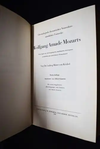 Mozart – WERKVERZEICHNIS Köchel, Chronologisch-thematisches Verzeichnis RAISONNE