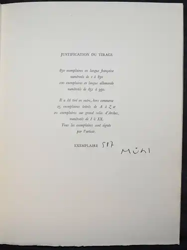 MÜHL – GLEINY, (ROGER) MÜHL - 1963 EINES VON 850 NUM. EXEMPLAREN SIGNIERT