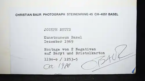 Beuys, Orig.-Photographie von Christian Baur SIGNIERT -