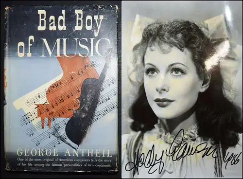 Hedy Lamarr, ORIGINAL-PHOTOGRAPHIE - SIGNIERT ! + Antheil. Bad boy of music 1945