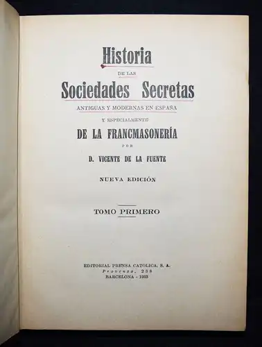 Fuente, Historia de las sociedades secretas 1933 FREIMAUREREI FREIMAURER