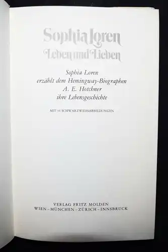 Hotchner, Sophia Loren, Leben und Lieben SIGNIERT