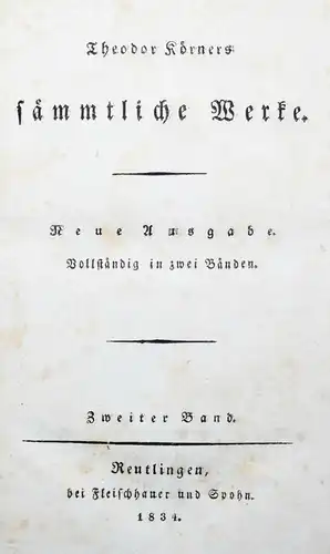 Körner, Sämmtliche Werke 1833-1834