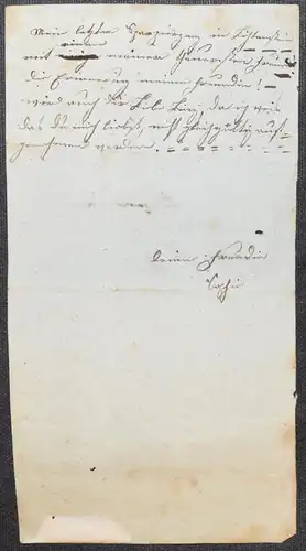Saphir, Eigenhändiger Brief an eine Freundin um 1860