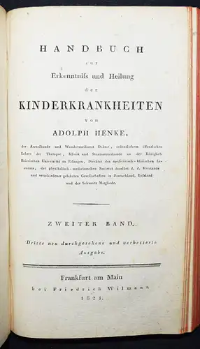 Henke, Handbuch zur Erkenntniß und Heilung der Kinderkrankheiten WILMANS 1821