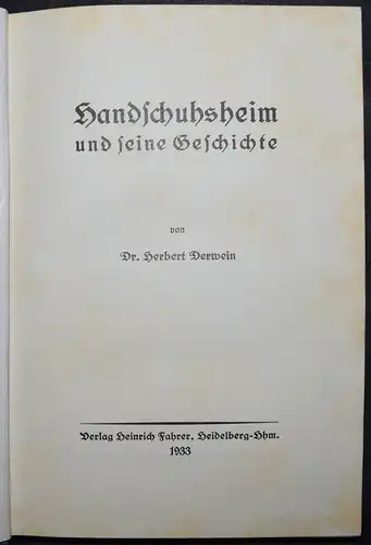 Derwein, Handschuhsheim und seine Geschichte 1933 - BADEN BADENIA