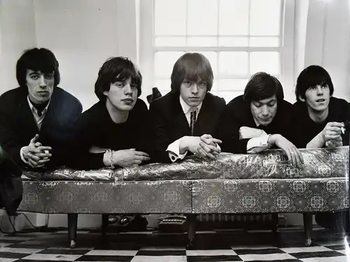 Rolling Stones in einem Londoner Hotel - ORIGINAL-VINTAGE-PHOTO - London 1967